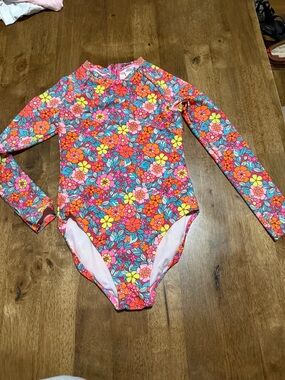 Cat & Jack Girls' Long-Sleeve Floral Rashguard - Pink Multi